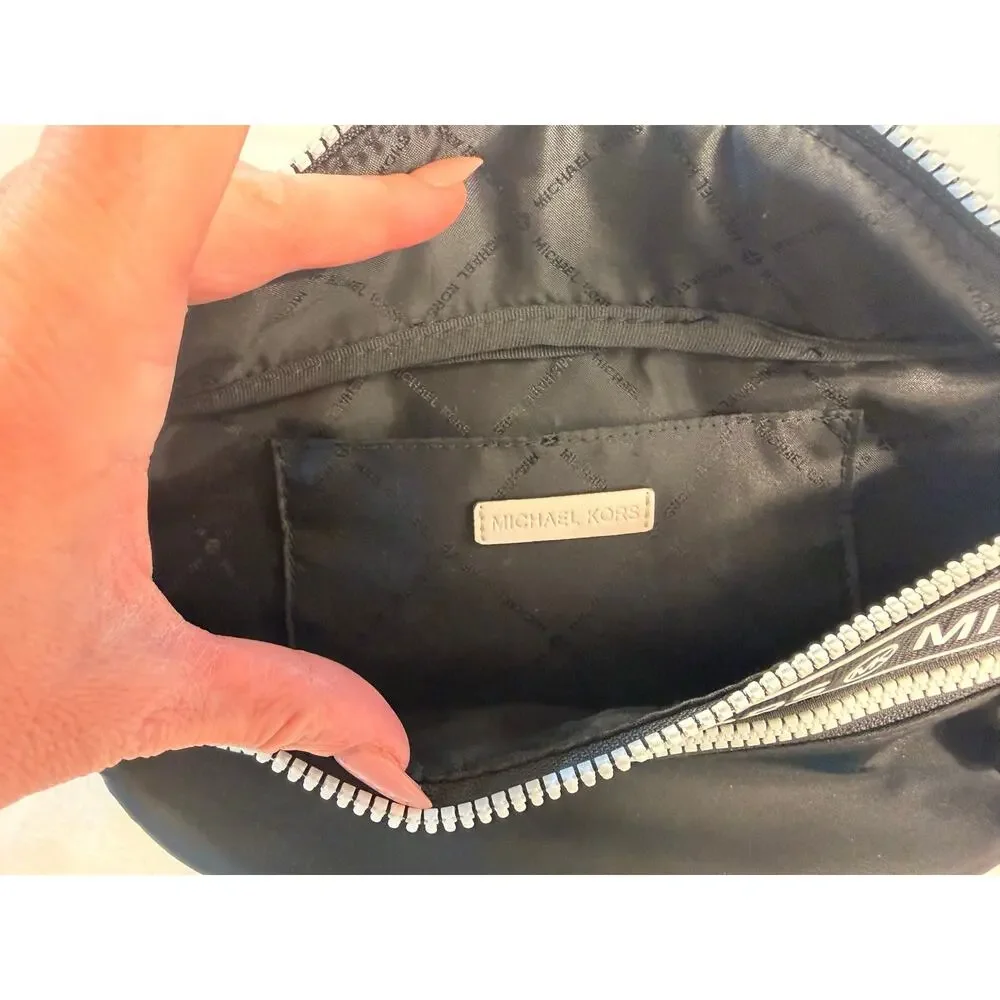 Michael Kors Kenly Medium Logo Tape Nylon Belt Bag Black
